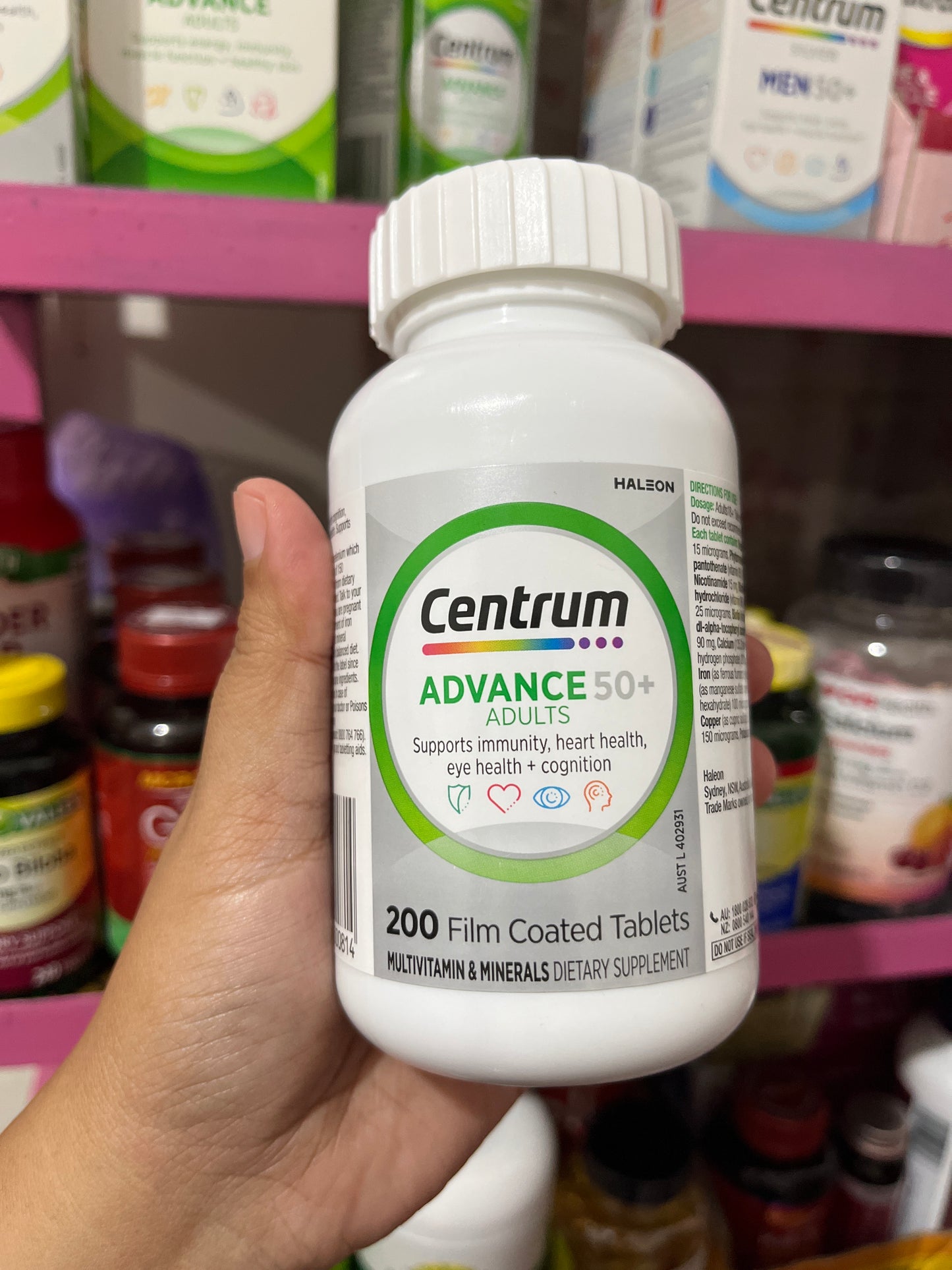Centrum silver/ advance from US and Australia