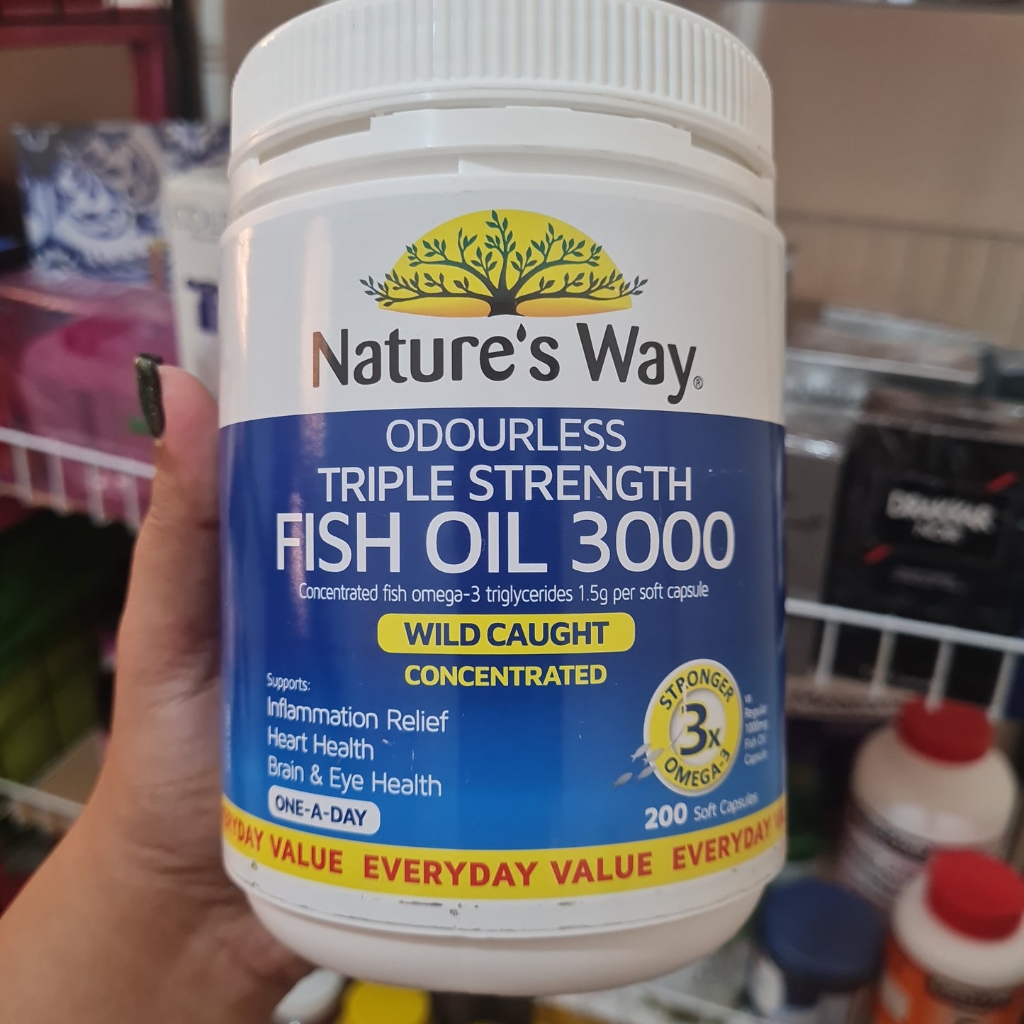 NATURE'S WAY/ NATURE'S OWN ODOURLESS FISH OIL 1000mg, 1500 mg and 3000mg 200 softgels