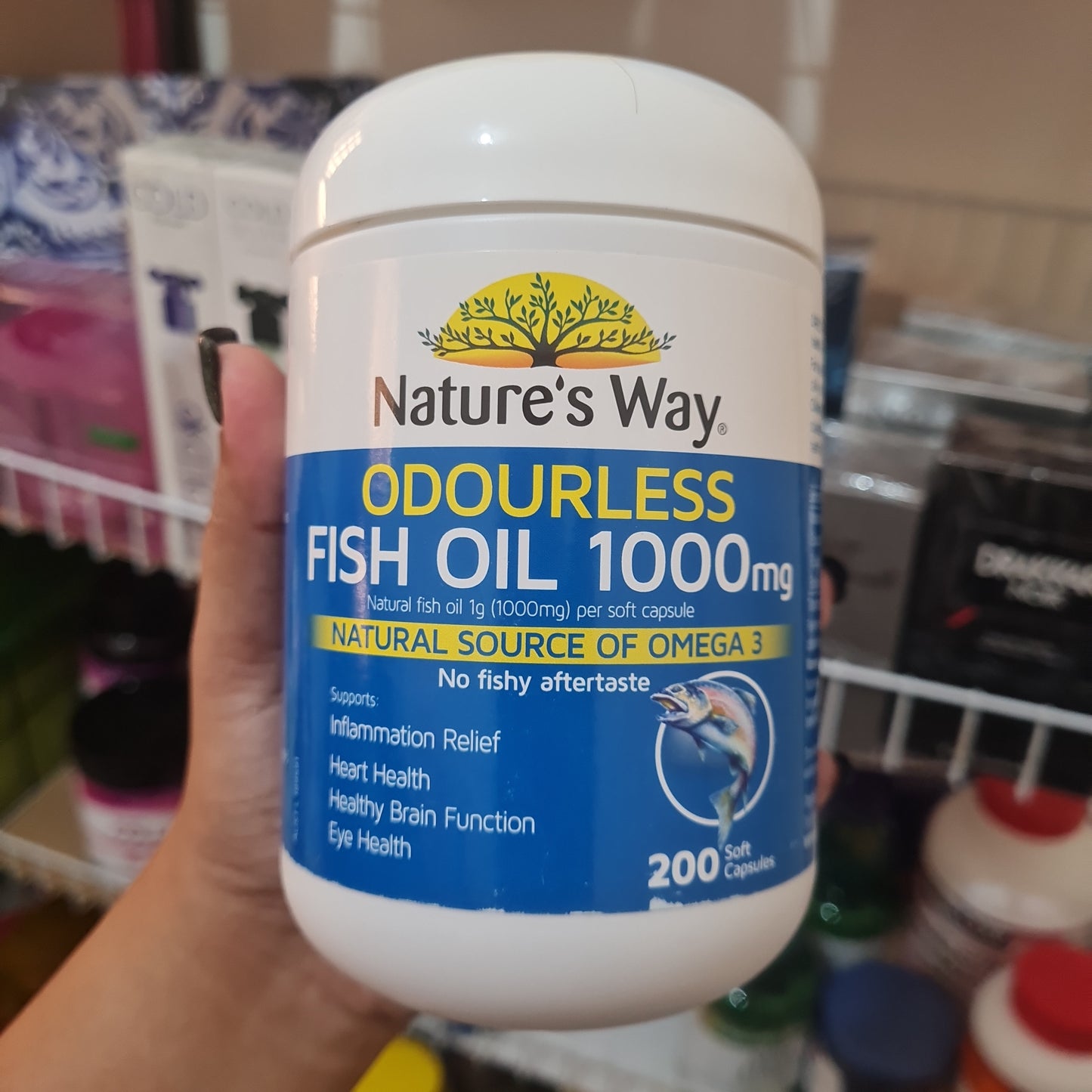 NATURE'S WAY/ NATURE'S OWN ODOURLESS FISH OIL 1000mg, 1500 mg and 3000mg 200 softgels