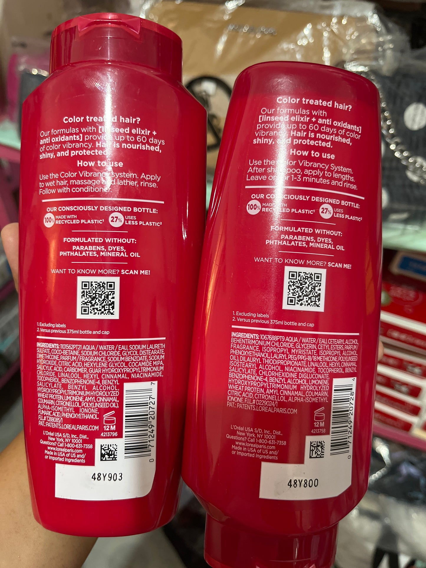 Loreal Color Vibrancy shampoo and conditioner set 375ml x2