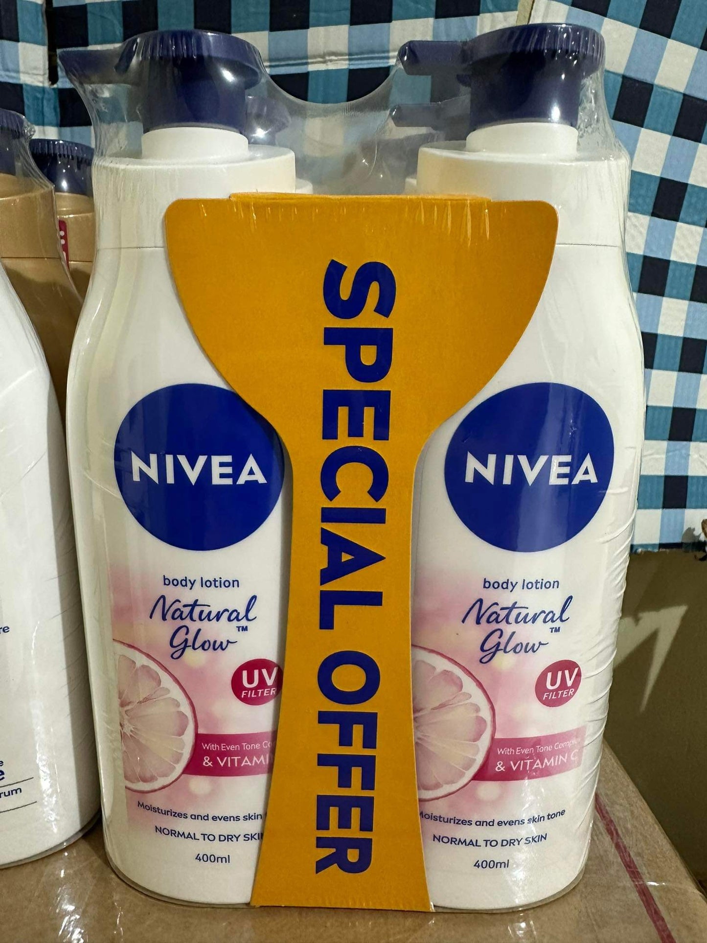 Nivea lotion 400ml with pump (sold per bottle)