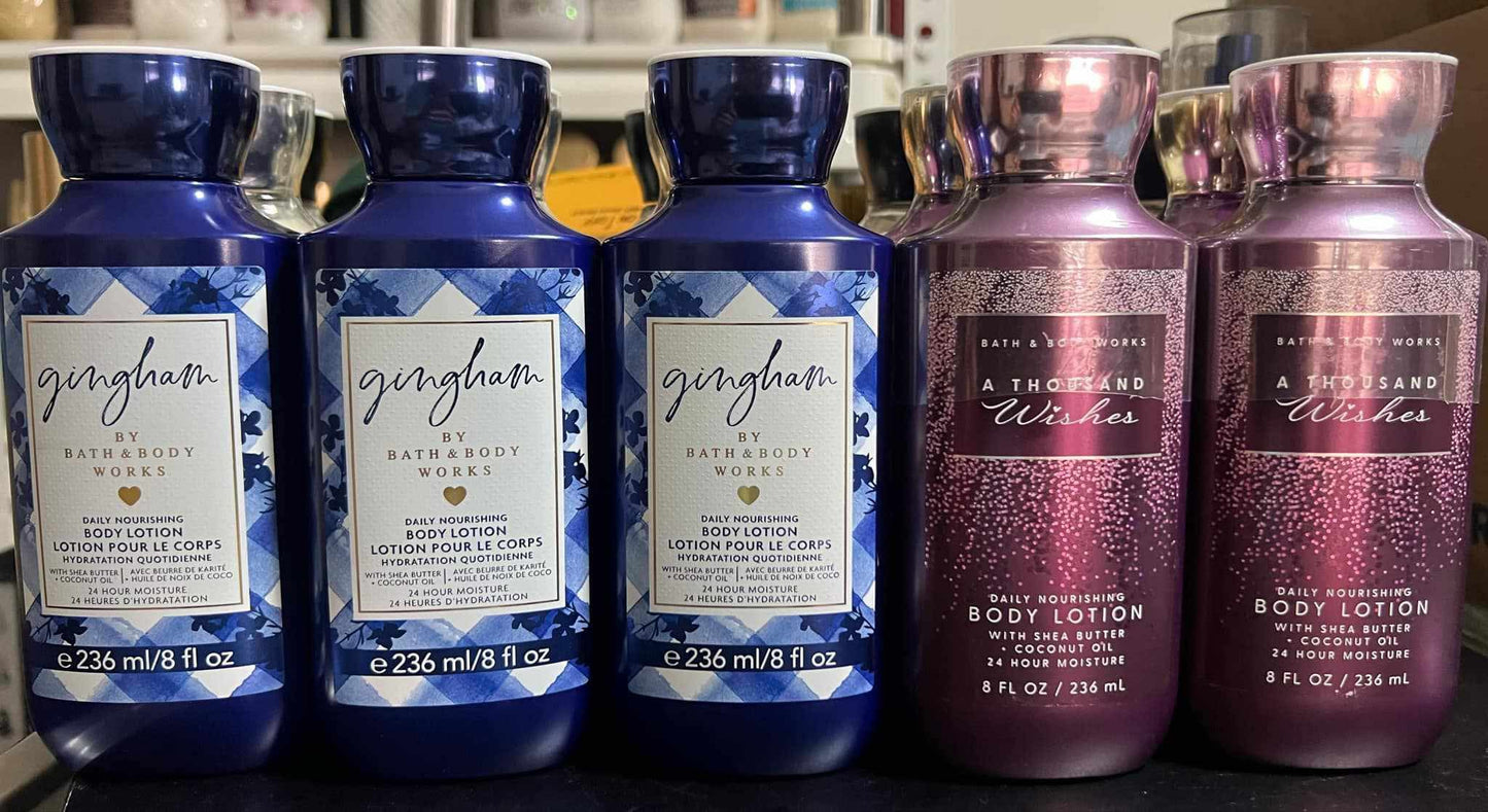Bath and bodyworks lotion and body creams