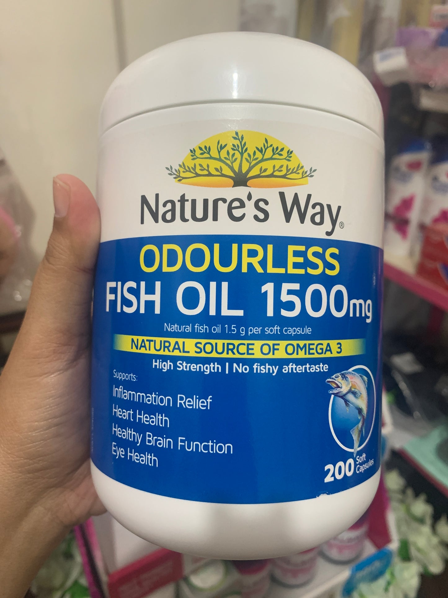 NATURE'S WAY/ NATURE'S OWN ODOURLESS FISH OIL 1000mg, 1500 mg and 3000mg 200 softgels