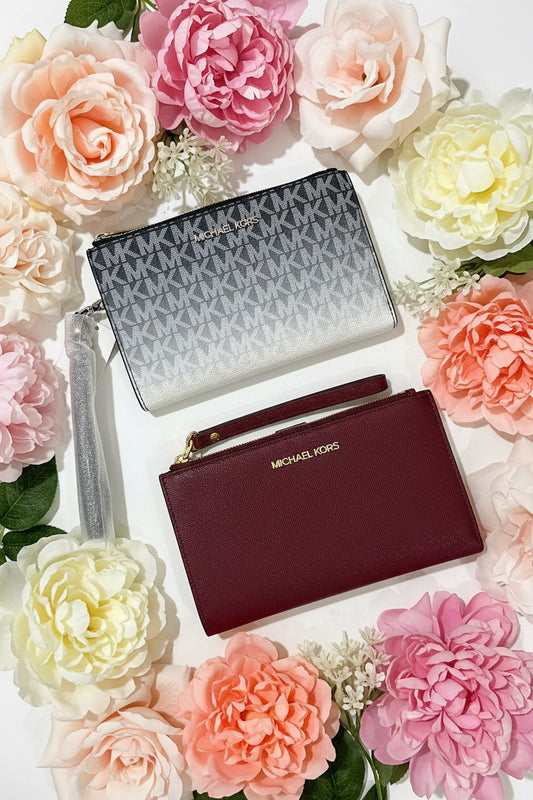 MK double zip wristlet