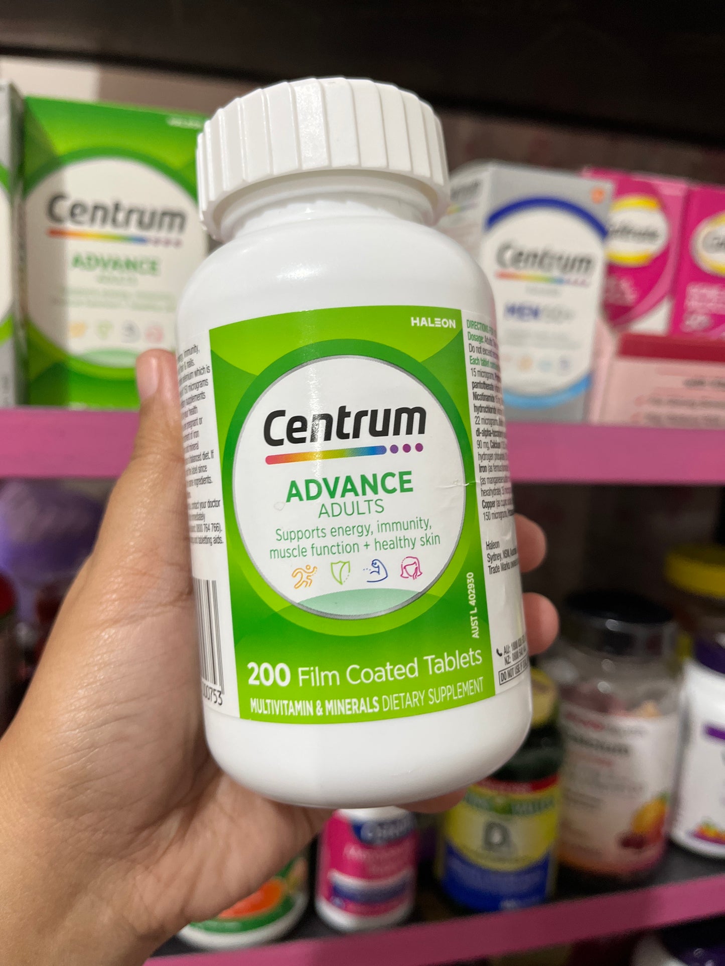 Centrum silver/ advance from US and Australia
