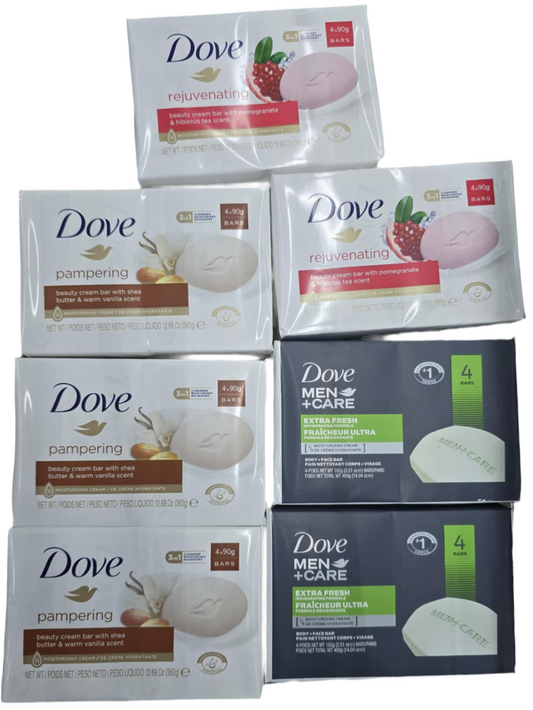 Dove Bar soaps 106 grams/125 grams bar by 4s and 6s