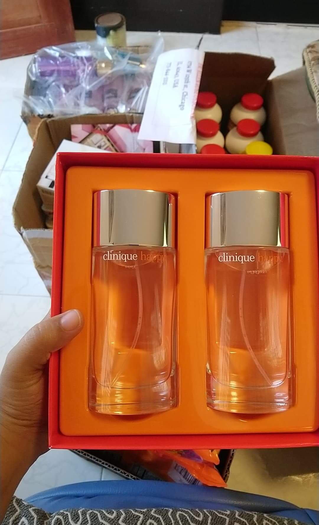 CLINIQUE HAPPY perfume and lipstick set from US